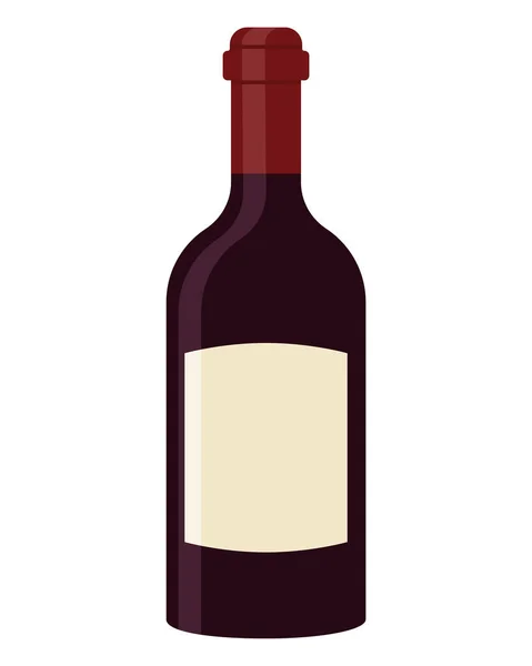 Ilustração Garrafa Vinho Sobre Branco —  Vetores de Stock