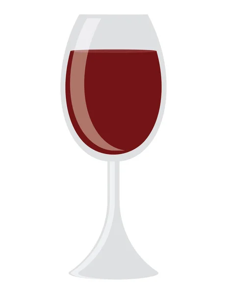 Verre Vin Rouge Sur Blanc — Image vectorielle