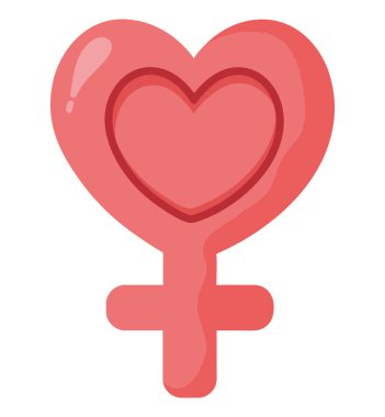 Venüs sembol tasarımı bir kalp ile