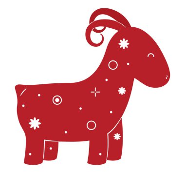 Keçi Çin burcu ikonu izole edildi