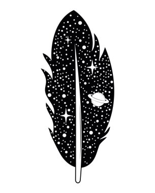 üzerinde boşluk olan sürreal tüy tasarımı