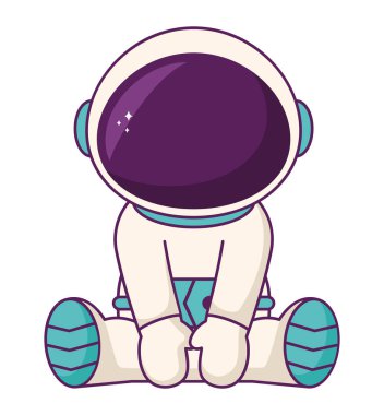 Beyaz yerine sevimli astronot tasarımı