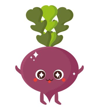 beyaz yerine kawaii turp çizimi