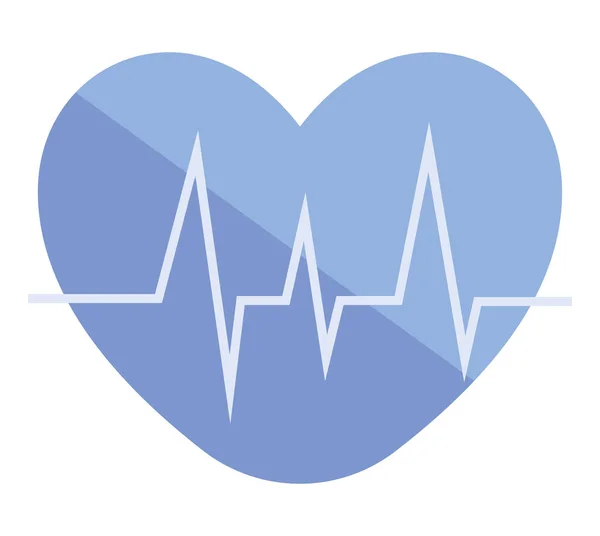 Blaues Herzschlagdesign Über Weißes — Stockvektor