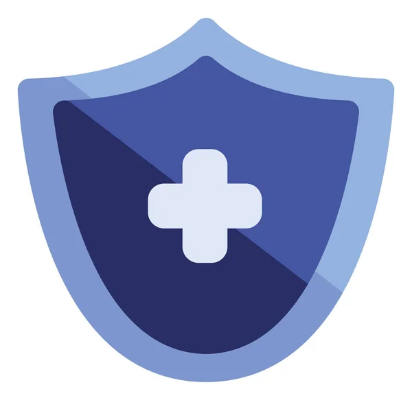 Escudo Médico Azul Sobre Branco — Vetor de Stock