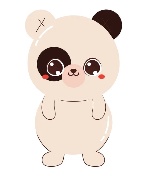 Mignon Design Panda Sur Blanc — Image vectorielle