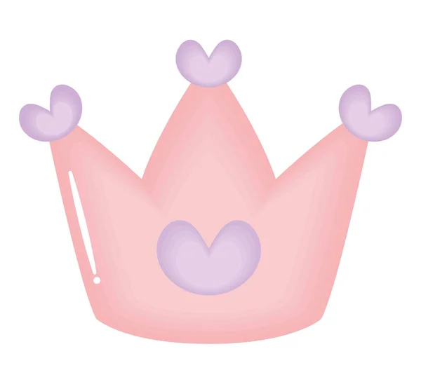Pink Baby Crown White — Stock Vector