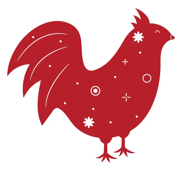 Rooster Chinese Zodiac Isolated Icon — Stock Vector