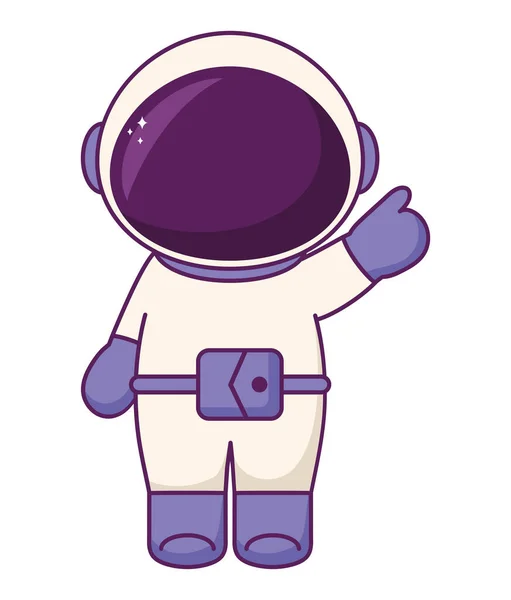 Gekleurd Astronautenontwerp Wit — Stockvector