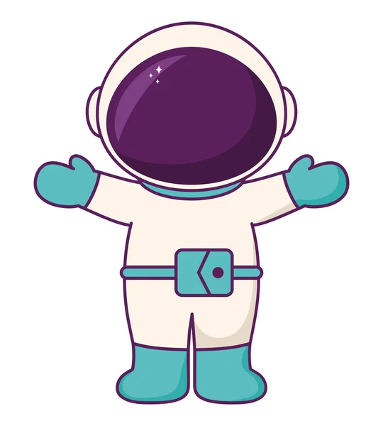 Ilustração Astronauta Colorido Sobre Branco — Vetor de Stock