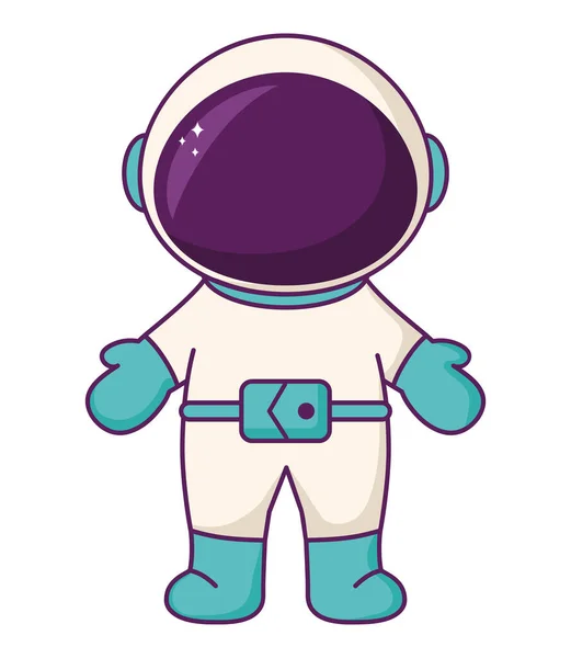 Design Petit Astronaute Sur Blanc — Image vectorielle
