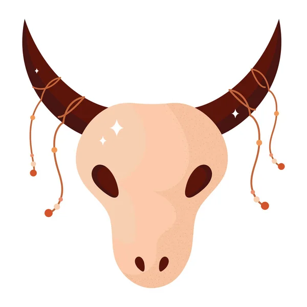 Conception Crâne Bison Sur Blanc — Image vectorielle