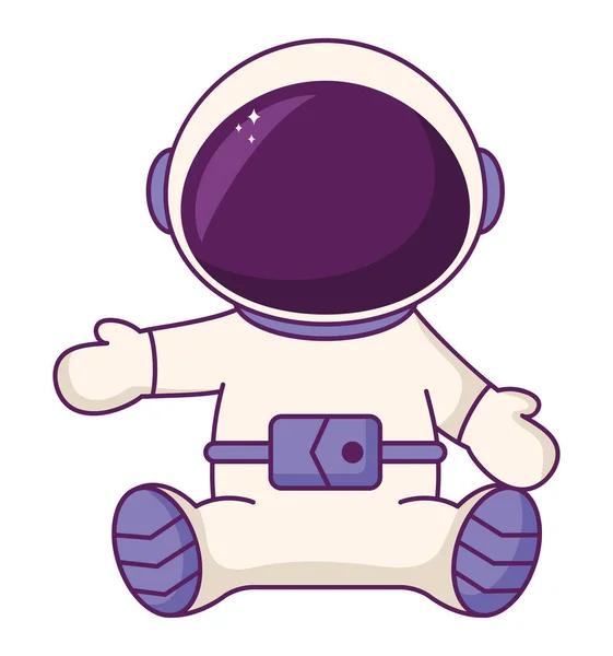 Pequeno Astronauta Ilustração Sobre Branco — Vetor de Stock