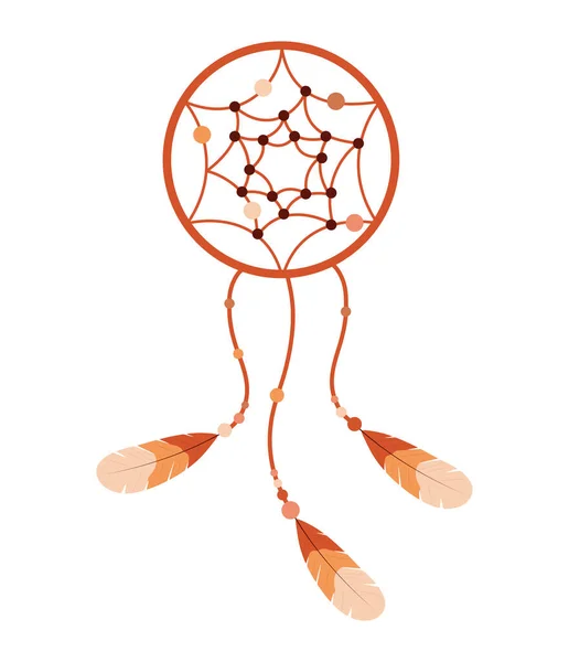 Attrape Rêves Orange Sur Blanc — Image vectorielle