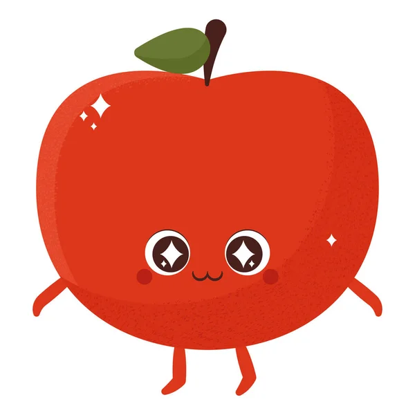 Kawaii Tomato Illustration White — Stockvektor