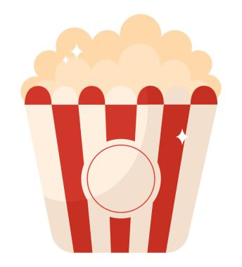 Beyazın üzerinde renkli patlamış mısır kutusu