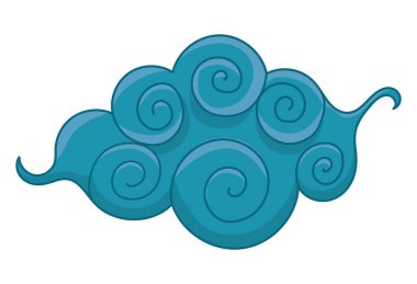 Beyaz üzerinde mavi Çin bulutu