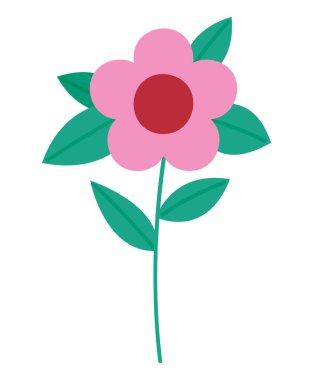 Beyaz yerine güzel çiçek illüstrasyonu