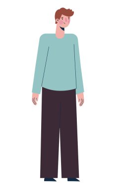 Beyaz yerine sevimli adam tasarımı