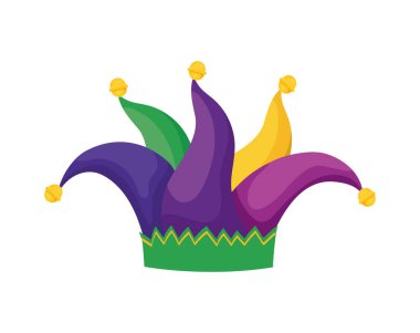 Beyaz üzerine palyaço şapkası tasarımı