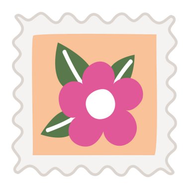 Beyaz üzerine çiçek pulu dizaynı