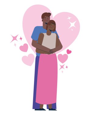 Beyaz yerine sevimli çift tasarımı