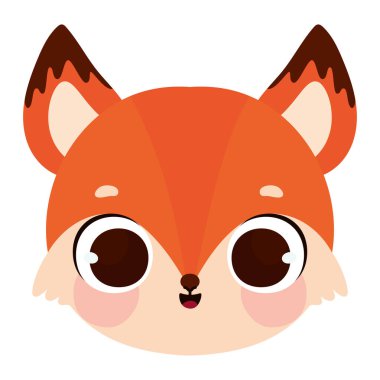 tilki yüz tasarımı beyaz üzerine