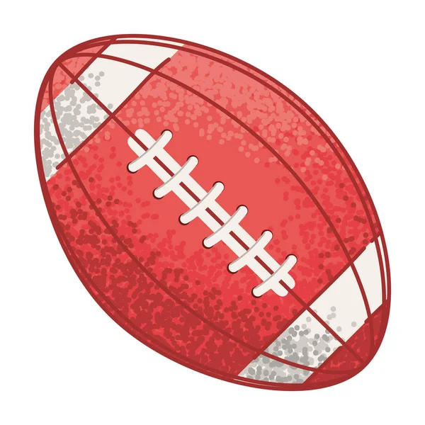 Červená Americká Fotbalová Koule Nad Bílou — Stockový vektor