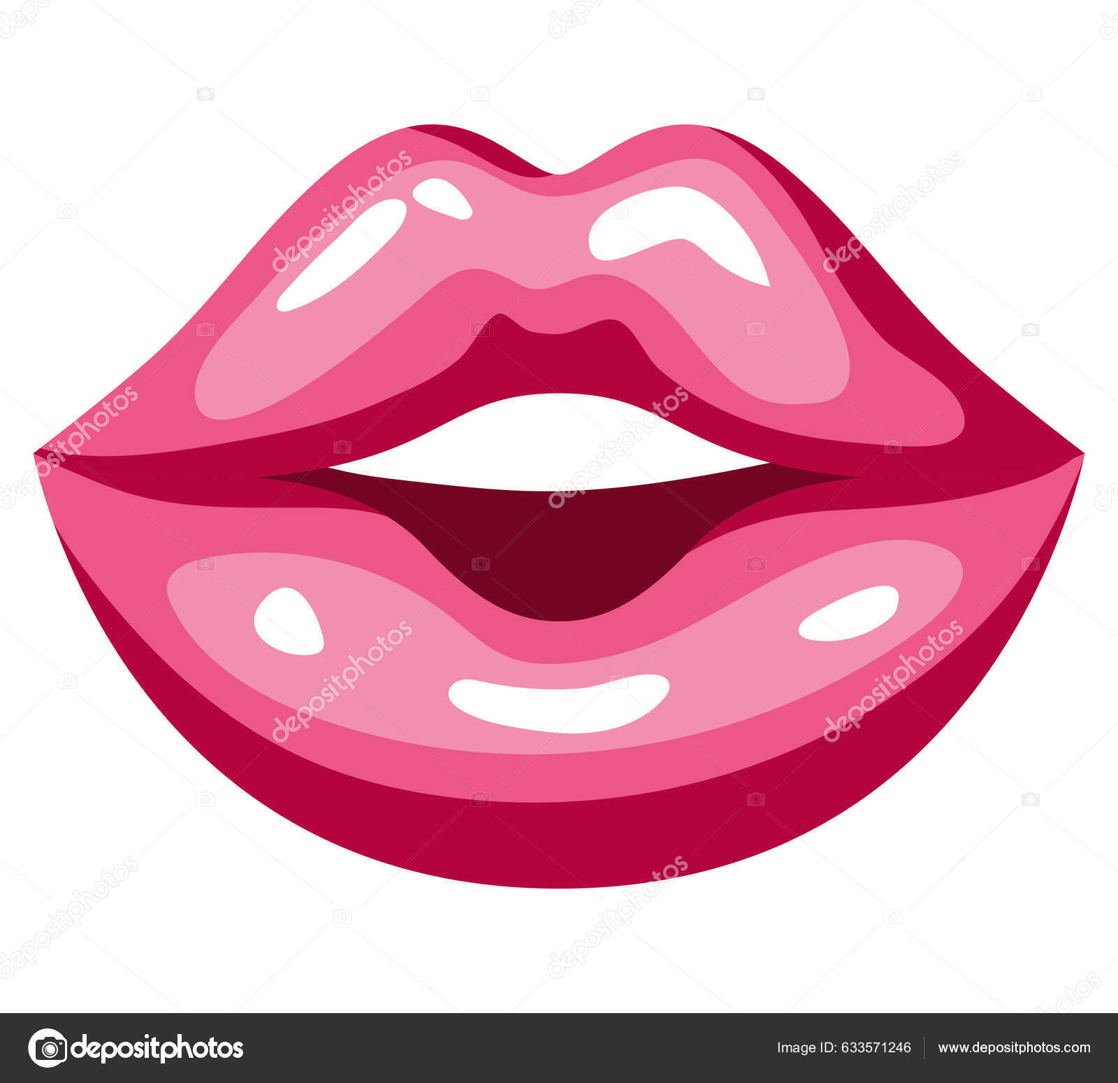 Diseño Labios Rosados Sobre Blanco Vector de stock por ©grgroupstock ...
