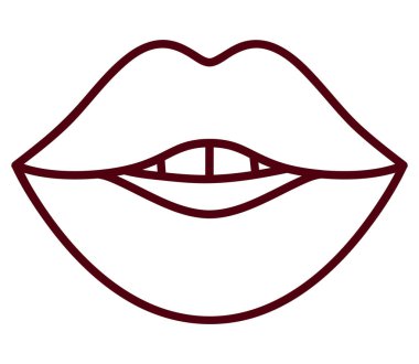 dudak silueti tasarımı beyaz üzerine