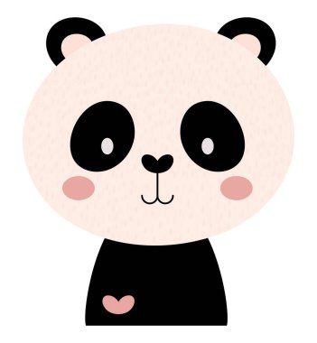 Beyaz yerine sevimli panda tasarımı