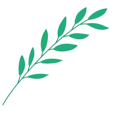 Beyaz üzerine yeşil bitki dalı