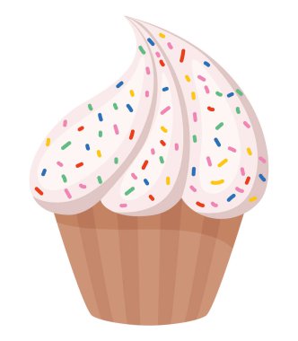 sprinkles cupcake design over white