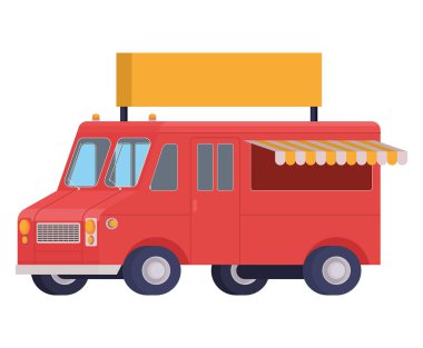 red food truck over white