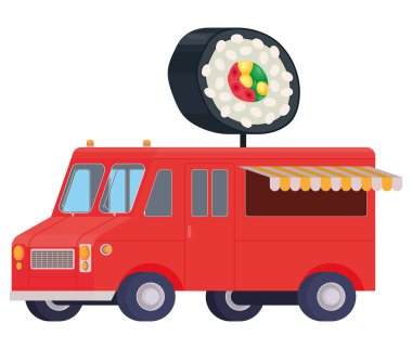 Suşi yuvarlama tasarımı beyaz üzerine