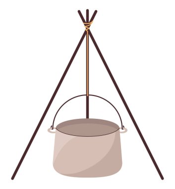 camp pot design over white
