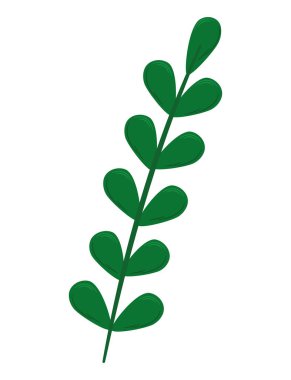 yeşil yapraklar beyaz üzerine dallanır