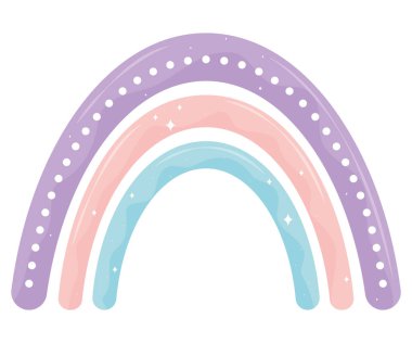 colored rainbow design over white