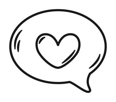 chat bubble icon with a heart