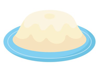 milk puding design over white