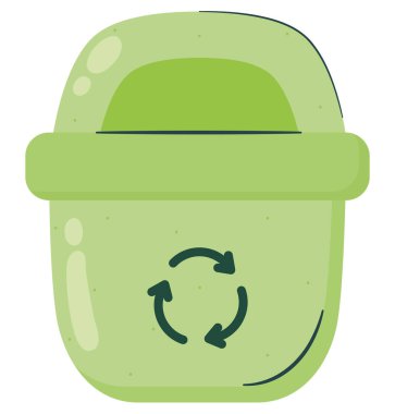 recycle bin trash over white