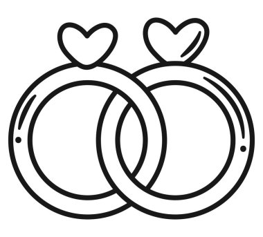 cute rings icon over white