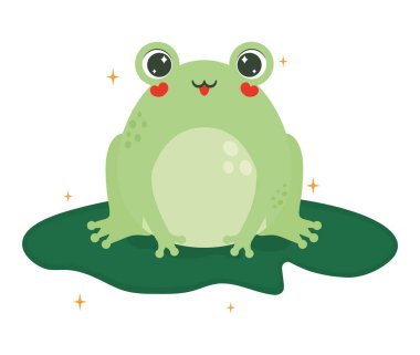 smiling frog illustration over white