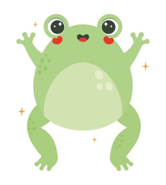 jumping frog design over white