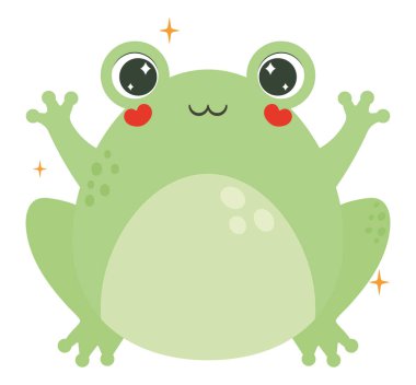 cute frog illustration over white