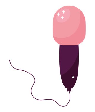 pink microphone icon over white