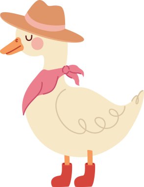 duck with a hat over white