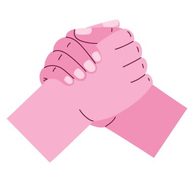 pink hands illustration over white
