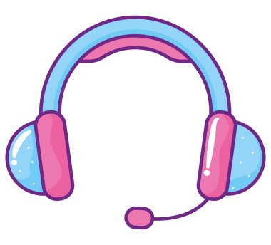 bright headphones design over white