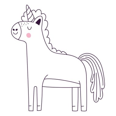 colorless unicorn illustration over white